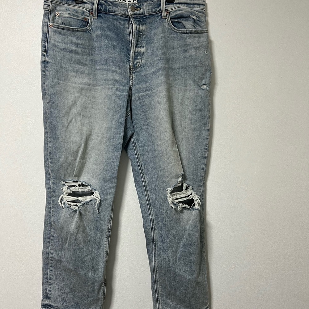 Daze Denim High Rise Distressed mom Jeans
